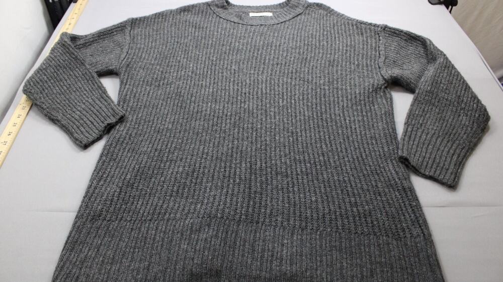 Arizona Jean Co Sweater Womens L Gray Crew Neck Long Sleeve Drop Shoulder Ribbed